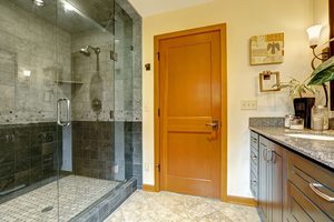 Frameless Shower Door with Chrome Finish and 3/8&quot; Clear Temper Glass